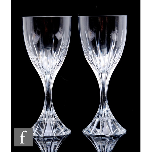 946 - A set of seven contemporary Christofle clear cut crystal red wine glasses in the Cathedrale pattern ... 