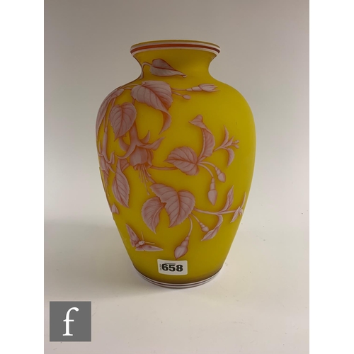 658 - A large 19th Century Thomas Webb & Sons three colour cameo glass vase of shouldered ovoid form w... 