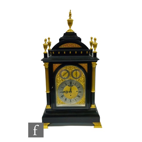 229 - A late 19th century bracket clock by Thomas Russell Liverpool, with Cambridge chiming fusee movement... 