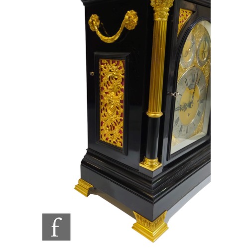 229 - A late 19th century bracket clock by Thomas Russell Liverpool, with Cambridge chiming fusee movement... 