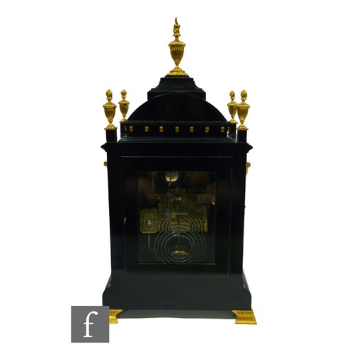 229 - A late 19th century bracket clock by Thomas Russell Liverpool, with Cambridge chiming fusee movement... 