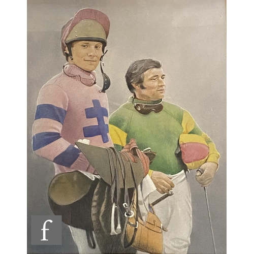 407 - DEREK WILLIAMS, RBSA (1932-2009) - 'Jockeys at the Weigh In', pastel and gouache drawing, signed, fr... 