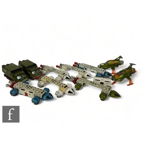 A collection of Dinky Gerry Anderson related diecast models, to include Space: 1999 Eagles and UFO Shado 2 and Interceptors, all unboxed and playworn. (10)