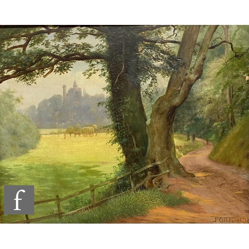 433 - FRANK GIBBONS (1852-1918) - A wooded lane in summer, oil on canvas, signed and dated 1906, framed, 2... 