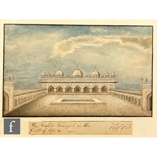 435 - INDIAN COMPANY SCHOOL (CIRCA 1840) - 'Hamoan's Tomb near Delhi', watercolour, 6cm x 10.5cm, frame si... 