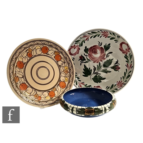 837 - A 1930s Art Deco Charlotte Rhead for Crown Ducal charger, decorated in the Fruit Border pattern, pri... 