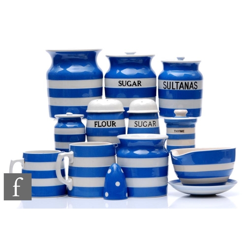 866 - A collection of T.G. Green Cornish ware, to include Flour, Sultanas, Thyme and two Sugar, together v... 