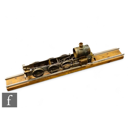 353 - A 3 1/2 inch gauge part scratch built 4-6-0 locomotive with part boiler section, length 70cm and an ... 