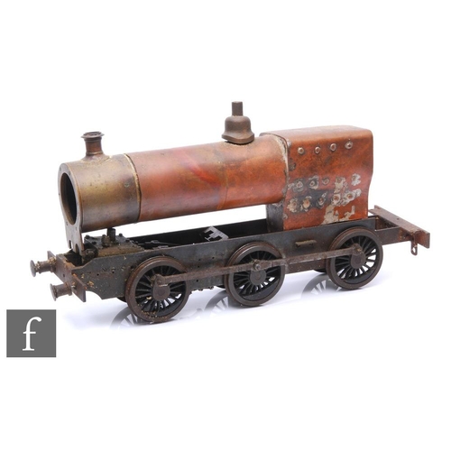 353 - A 3 1/2 inch gauge part scratch built 4-6-0 locomotive with part boiler section, length 70cm and an ... 