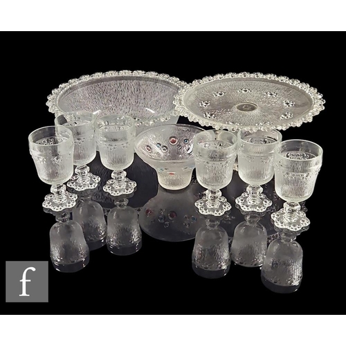 1111 - A collection of 20th Century Italian Masserini Barocco glassware, to include six wine glasses, a lar... 