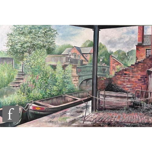 392 - KEITH TURLEY, RBSA (CONTEMPORARY) - An industrial canal scene, oil on canvas, signed and dated '09, ... 