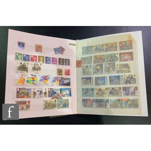 385 - Four British stock books of early mint and used stamps with later first class commemorative issues, ... 