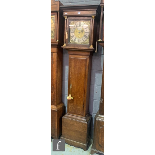 234 - A 19th Century oak longcase clock by Thomas Binch Mansfield, engraved centre with circular date aper... 