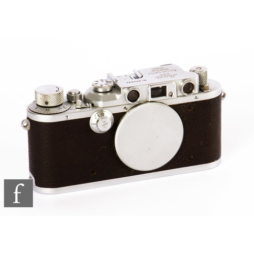 125 - A Leica IIIb, 1938, serial number 284834, chrome, no lens.