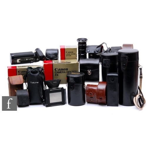 132 - A collection of various camera lenses and accessories, to include Tamron, Tonkina and Vivitar lenses... 
