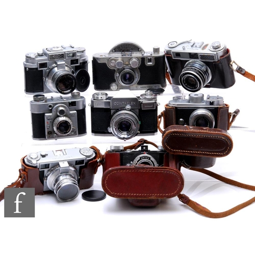 141 - A collection of various rangefinder cameras, to include Mercury II model CX, Lordomat Prontor SVS, s... 