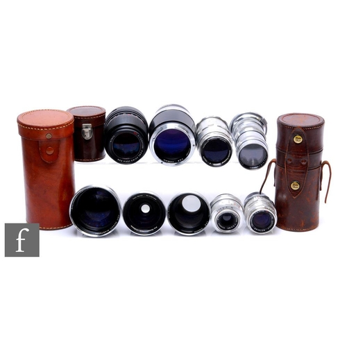 148 - A collection of various Carl Zeiss camera lenses, to include Pro-Tessar f3.2 35mm Nr. 4497460, Pro-T... 