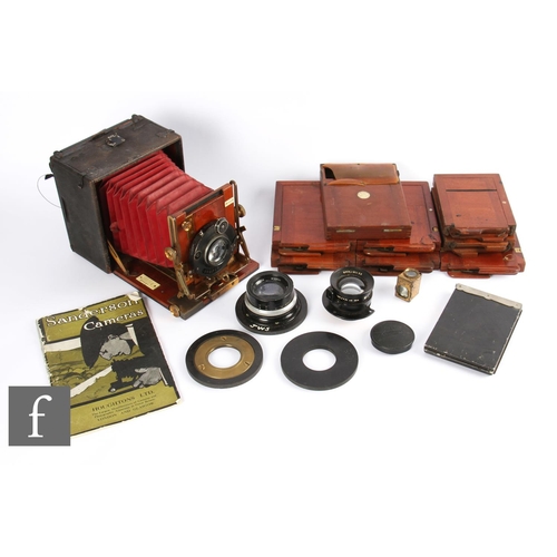 170 - A Sanderson 1/4 plate camera, with compur lens serial No. 258646, sold with further plates and lense... 