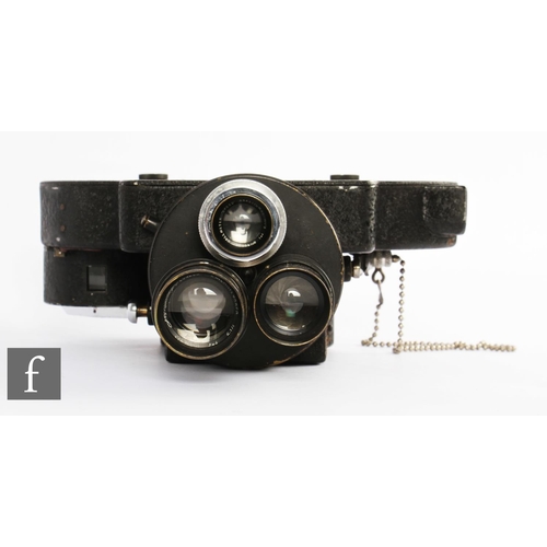 175 - An Ensign Super Kinecam Sixteen film camera, serial number Z.1366, with three J. H. Dallmeyer lenses... 