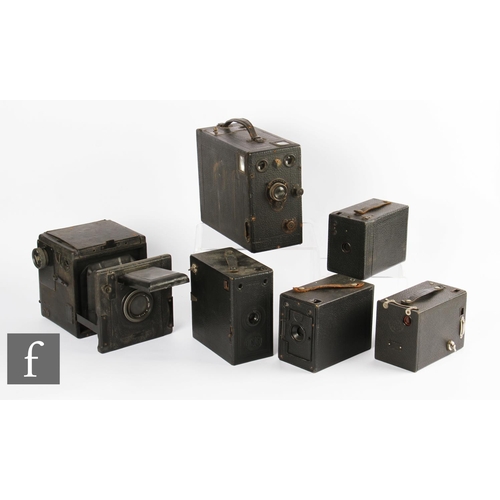 178 - A collection of box cameras, to include a Houghton-Butcher Popular Pressman SLR Camera, a Houghton-B... 