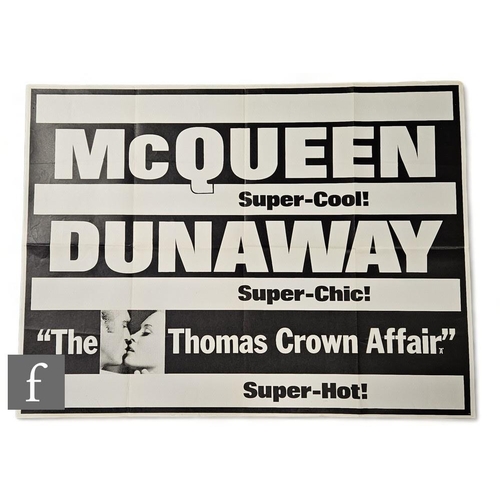 408 - A The Thomas Crown Affair (1968) British Quad film poster, starring Steve McQueen and Faye Dunaway, ... 