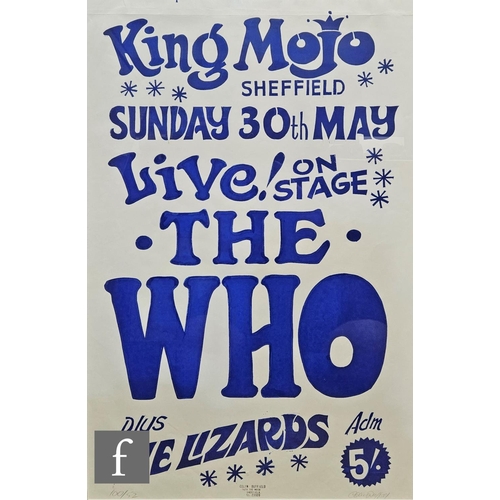 416 - A Colin Duffield - King Mojo, Sheffield 'Live on stage - The Who', reproduction poster, signed in pe... 