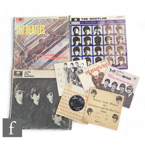 513 - The Beatles - A collection of LPs and 7 inch singles, to include two fan club flex-discs 1963/64, tw... 