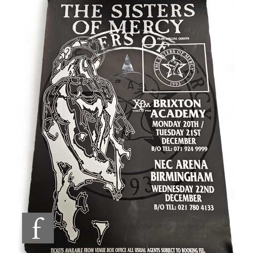 365 - A collection of Sisters of Mercy posters, to include an 1993 Overbombing Tour poster, 152cm x 101cm,... 