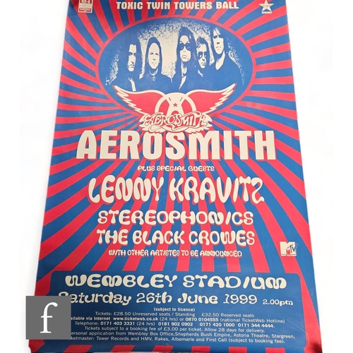 371 - Two original 1999 Aerosmith tour posters, a 152cm x 101cm version, and smaller version 77cm x 51cm. ... 