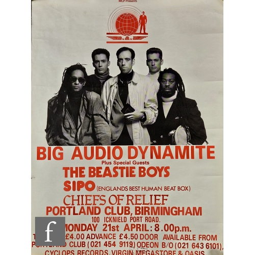 364 - A 1986 Big Audio Dynamite poster, with support Beastie Boys, 102cm x 76cm, and further Big Audio Dyn... 