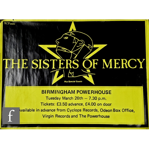 366 - An original 1985 Sisters of Mercy Birmingham Powerhouse poster, 76cm x 102cm.*A Tour Manager's Priva... 