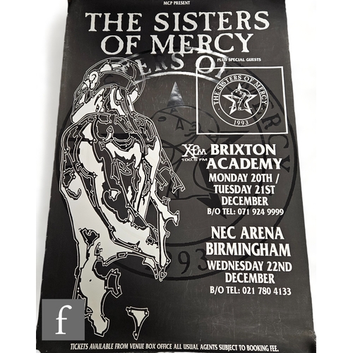 367 - Two Sisters of Mercy tour/music posters, album poster Vision Thing, 140cm x 100cm and a 1993 Overbom... 