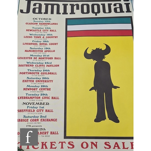 368 - Two music/concert posters, to include 1996 Jamiroquai, 90cm x 65cm, and Texas, early 1990s, 98cm x 7... 