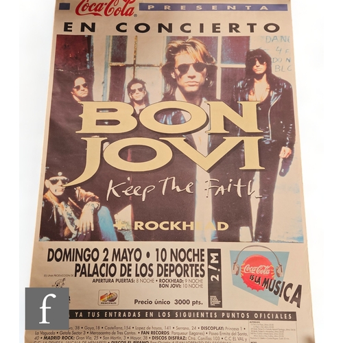 369 - A collection of four original Bon Jovi concert/tour posters, to include 1993 Spanish Keep The Faith ... 