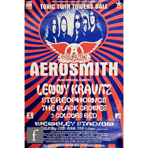 371 - Two original 1999 Aerosmith tour posters, a 152cm x 101cm version, and smaller version 77cm x 51cm. ... 