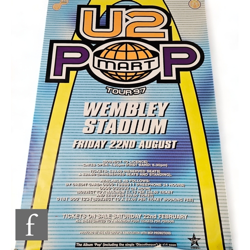 376 - A collection of 1990s music and concert posters, to include R.E.M. 1995, 155cm x 100cm, U2 Wembley 1... 