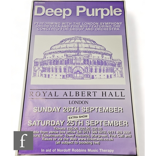 384 - A collection of rock concert posters, to include Deep Purple, Royal Albert Hall, 1999, 147cm x 94cm,... 