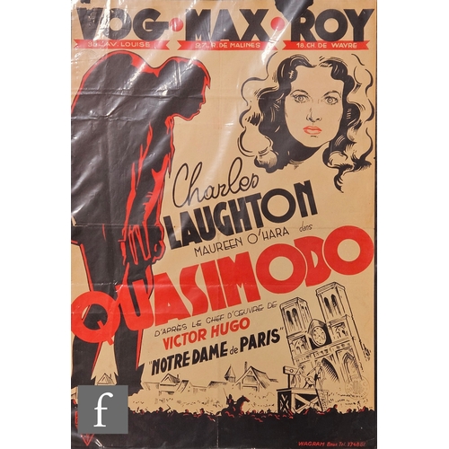 411 - A Quasimodo 1939 Belgian one sheet film poster, starring Charles Laughton and Maureen O'Hara, 20 inc... 