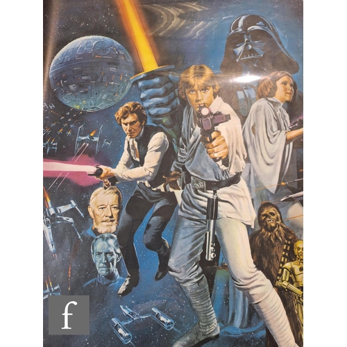 406 - A Star Wars (1977) British Quad film poster, Academy Awards version, artwork by Tom Chantrell, rolle... 