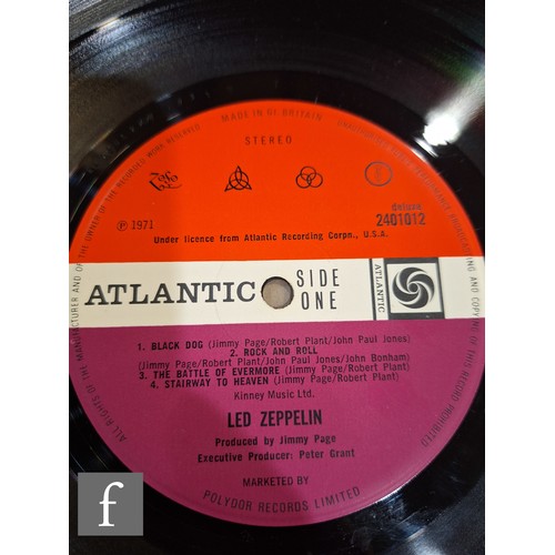 516 - Led Zeppelin - A IV LP (four symbols), Deluxe 2401012, first UK pressing, red/maroon label, Peter Gr... 