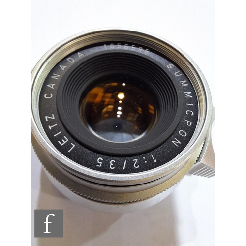 85 - A Leica IIIf camera outfit, camera serial number 661171, with Leitz Summilux f1.4 50mm lens serial n... 