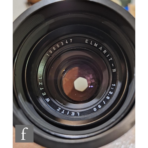 138 - A collection of Leica camera lenses to include Leica f4.8 280mm Teylt telephoto lens, serial number ... 