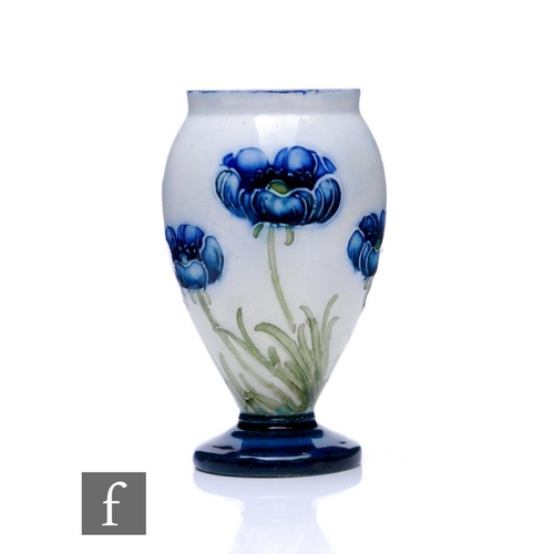 183 - William Moorcroft - James Macintyre & Co - A miniature Poppy on White pattern vase circa 1903, o... 