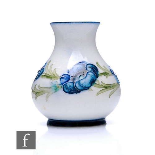 184 - William Moorcroft  - James Macintyre & C - A Poppy on White pattern miniature vase circa 1903, o... 