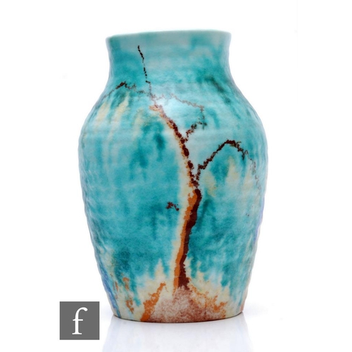 191 - Clarice Cliff - Inspiration Bruna - An Isis vase circa 1930, hand painted with a stylised tree lands... 