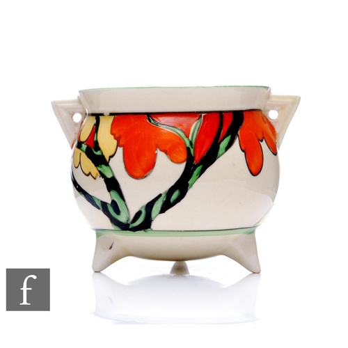 199 - Clarice Cliff - Honolulu - A cauldron circa 1933, hand painted with a stylised tree with red, orange... 