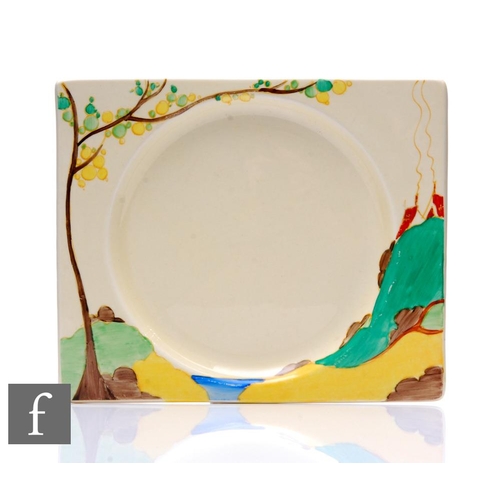 203 - Clarice Cliff - Secrets - A Biarritz plate circa 1934, hand painted with a shoulder variant of a sty... 