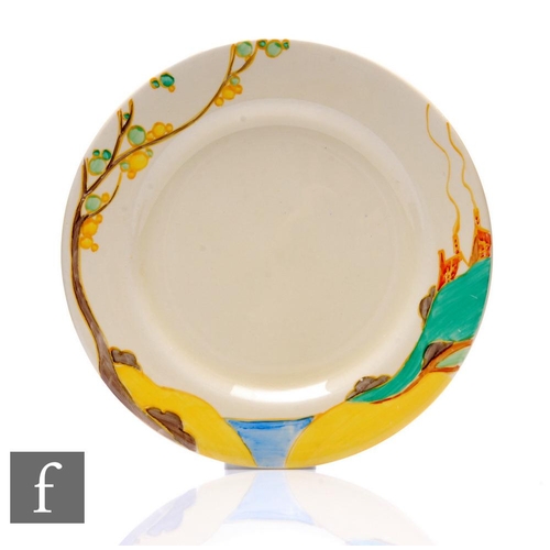 205 - Clarice Cliff - Secrets - A circular side plate circa 1933, hand painted with a shoulder variant of ... 