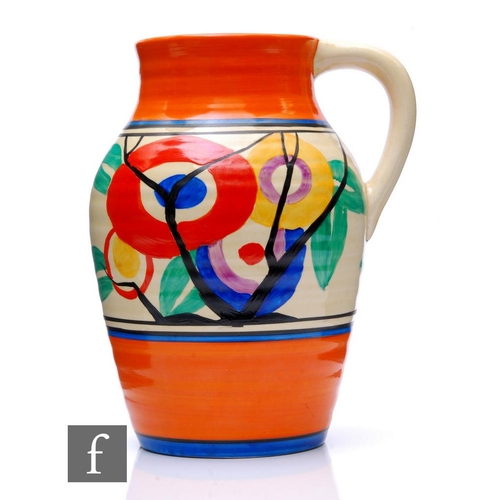 213 - Clarice Cliff - Circle Tree (RAF Tree) - A single handled Lotus Jug (Isis size) circa 1929, hand pai... 