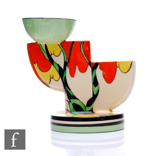 233 - Clarice Cliff - Honolulu - A single shape 610 candlestick circa 1933, hand painted in the Honolulu p... 